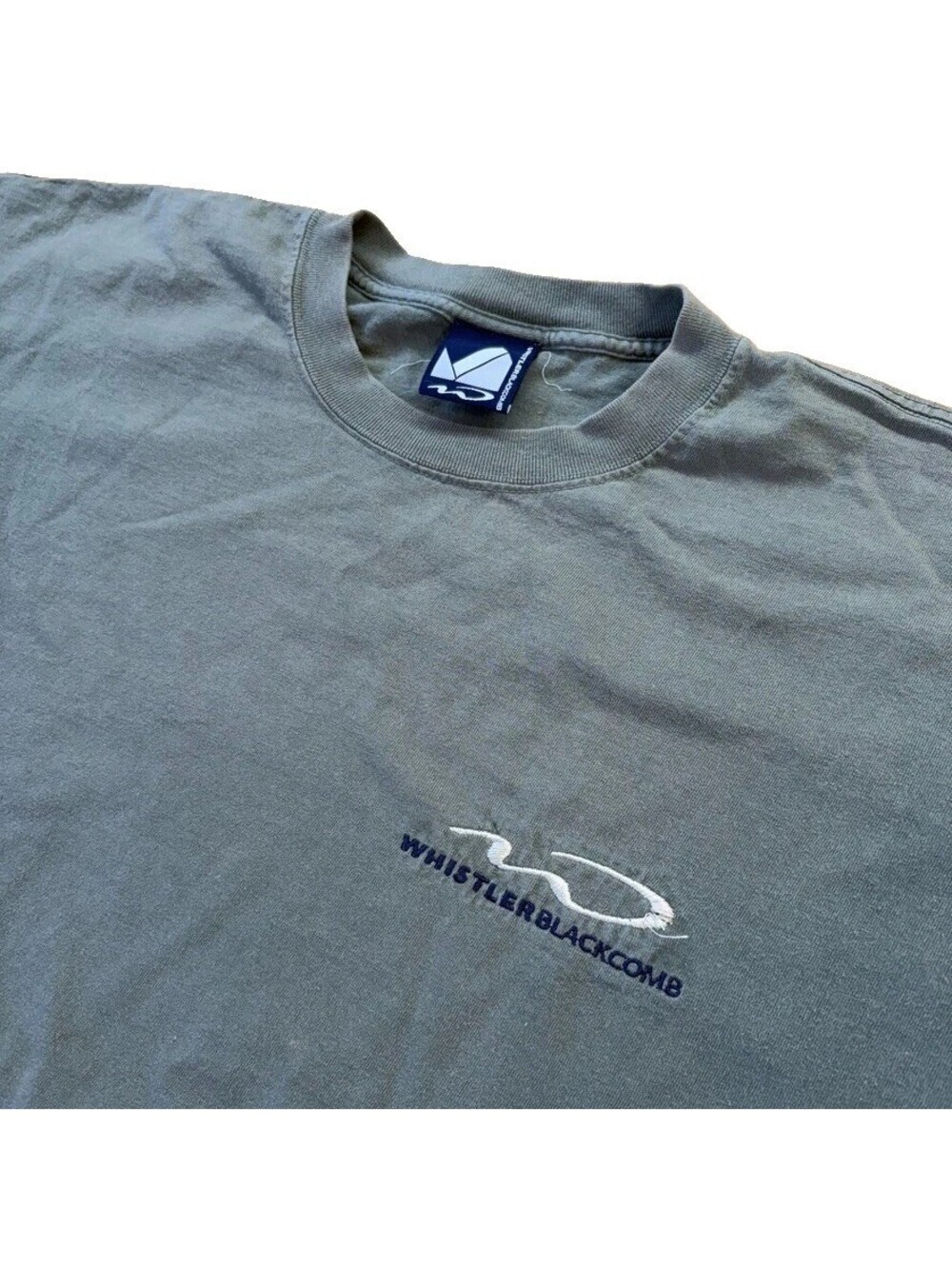Y2K Embroidered Whistler Ski Resort Gorpcore T-shirt In Green Men's Size Large